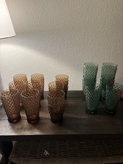 Plastic Hobnail Glasses