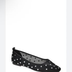 Open edit Lennox Rhinestone Mesh Flat In Black