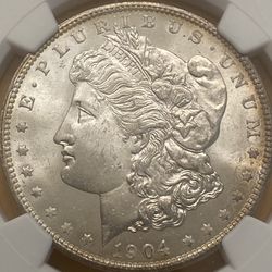 1904 - O MORGAN SILVER DOLLAR MS-64