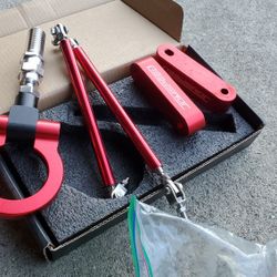 Jdm Hood Spacers Rods Tow Hook