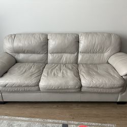 Leather Sofa, Chair With Ottoman