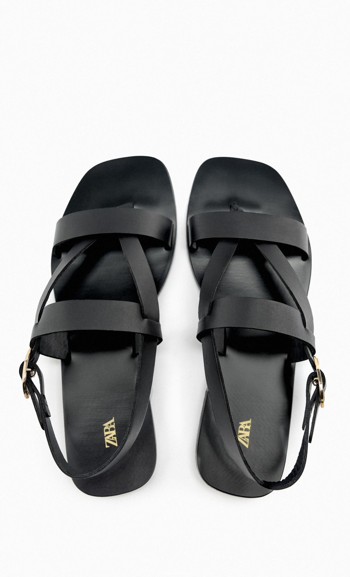 Black Faux Leather sandals 