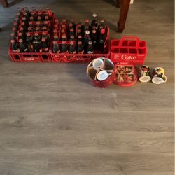 Huge Vintage Coca-Cola Collection Coke Bottles Mugs Crates Lot