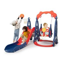 Kids Play Slide and Swing Set Indoor Outdoor Play Ground