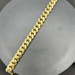 10KY Solid Miami Cuban Bracelet 
