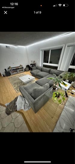 Gray sectional couch