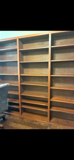 Wood bookshelves