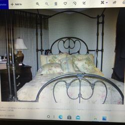 Iron Queen Size Bed Canopy Style - Iron Bed Only!