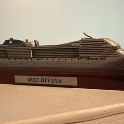 MSC Divina Pewter Statue With Wood Base