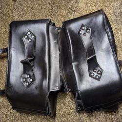 Leather Saddle Bags Motorcycle For Parts