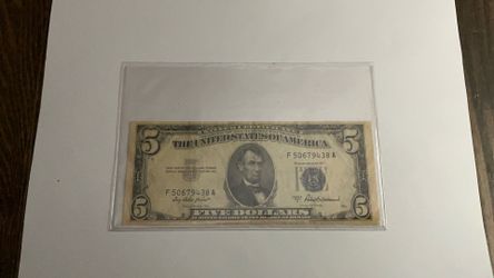 Old $5 Dollar Bill