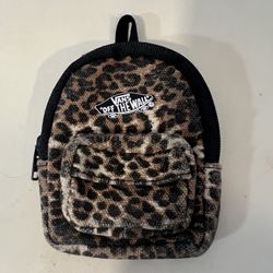 Vans Mini Leopard Print Backpack Keychain 