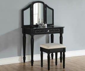 Black Vanity includes stool