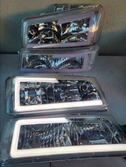 03-06 Chevrolet Silverado Avalanche LED DRL Headlights Luces Micas Calaveras Faros Faroles Focos Headlamps