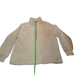 Womens Large Cream Color Pull Over Fleece Sweater