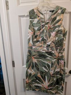 Brooks Brothers Tropical Print Sleeveless Dress