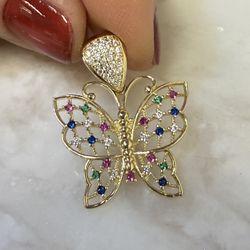 14k Gold Butterfly Pendant 