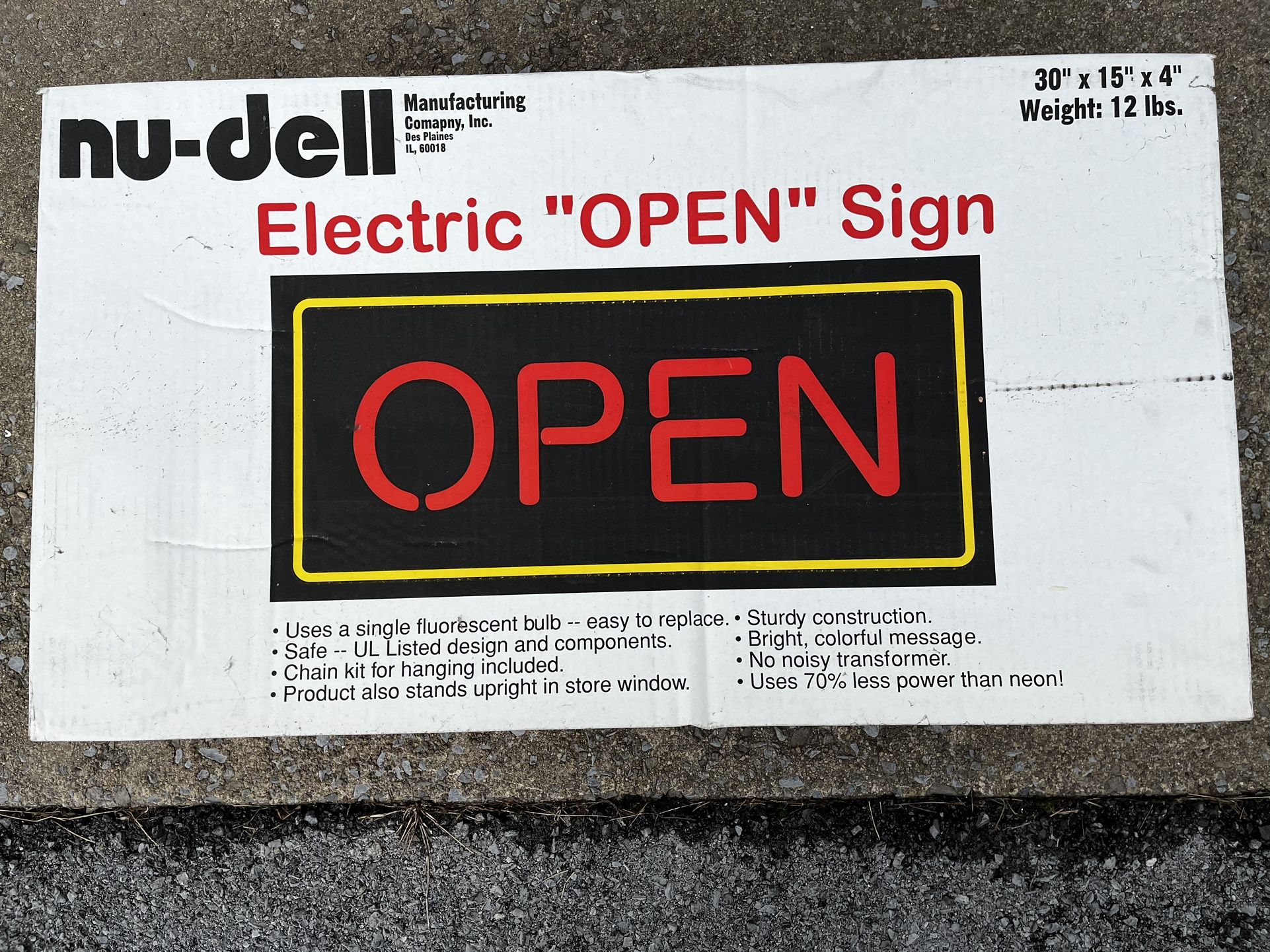 Open Sign New In Box