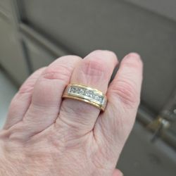 Two Tone Men's Diamond Ring