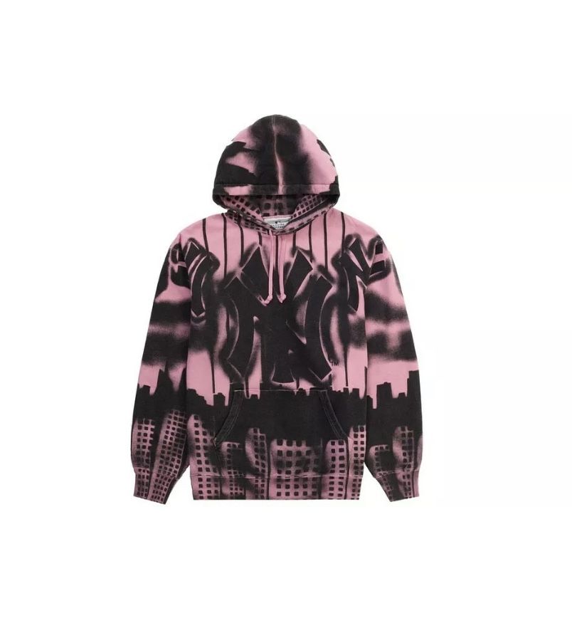 Supreme Yankees Airbrush Hoodie Pink Sz Large