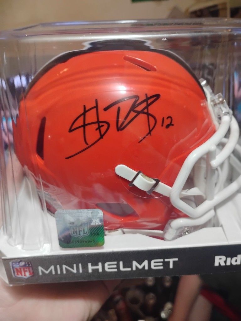 Shedeur Sanders Autograph Auto Mini Helmet Cleveland Browns