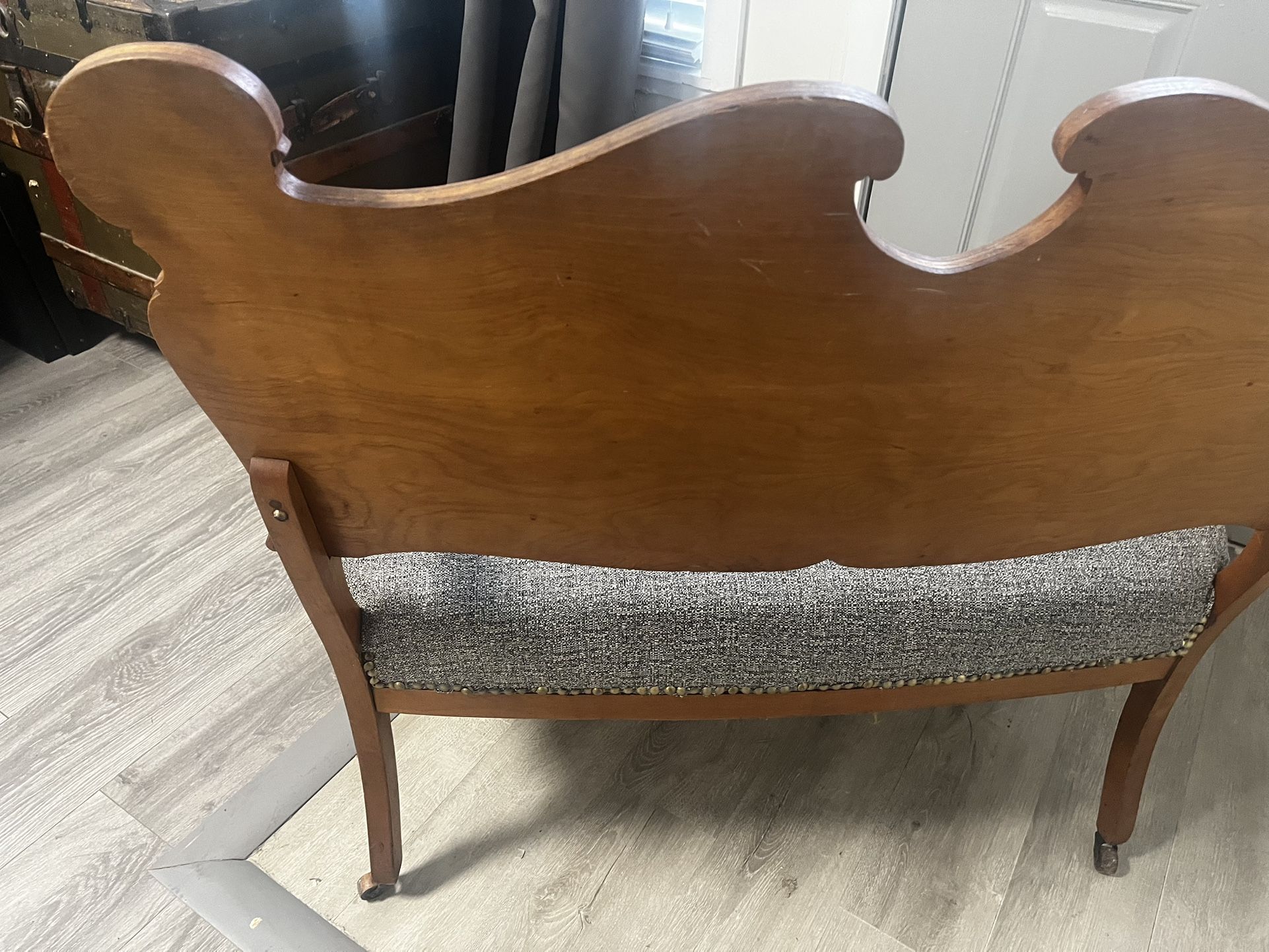 Antique Saute Love Seat newly upholstered