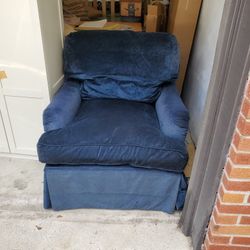 Plush  Chair and Ottoman 