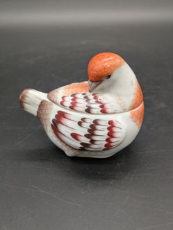 Vintage Herend Porcelain Preening Bird Bonbonniere