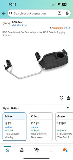 BOB double stroller Infant Car Seat Adapter For BRITAX car seat, Like New (used Only Once)