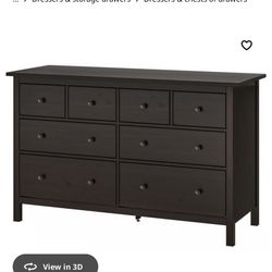 Black IKEA Hemnes Dresser 8 Drawe