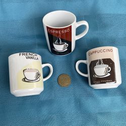 Demitasse Mini Coffee Cups 2 1/2” Ht (3)