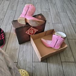 Cowgirl Pink Boots Size 13 Kids