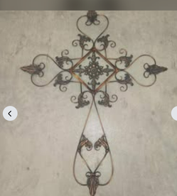 Large Cross Wrought Iron Indoor/Outdoor