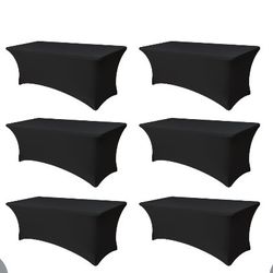 We Have Six Black 6ft Stretch Table Covers 