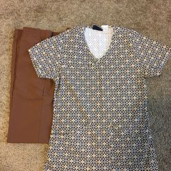 Scrub top and bottom