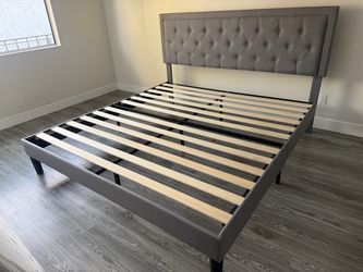 Grey King Size Bed Frame
