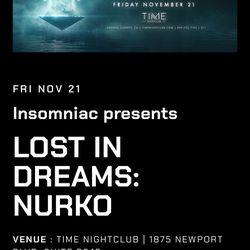 Nurko Tickets Lost In Dreams 11/21