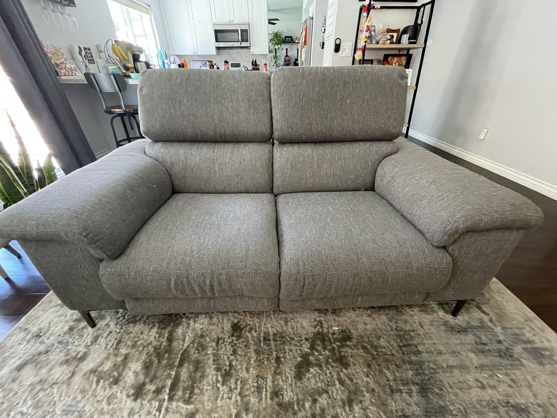 Talin linen power reclining sofa with usb sale