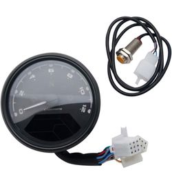 LCD Digital Speedometer 12V Universal Digital Motorbike Speedometer Tachometer Oil Level