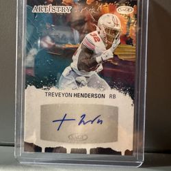 Sage Artistry Autograph Treveyon Henderson Art-th3 Ohio State Buckeyes