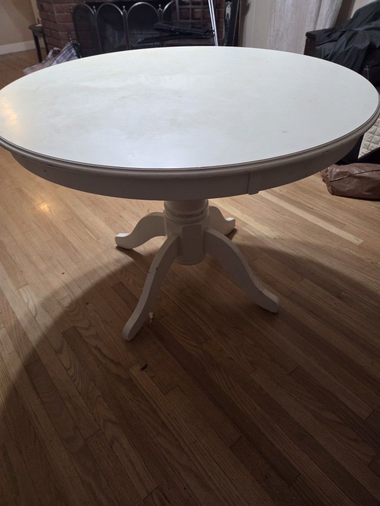 Kitchen Round Table White Easy To Move