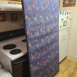 Twin Size Wooden Bedframe With Rolling Drawer