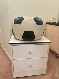 Kids Soccer Chair & Nightstand Set