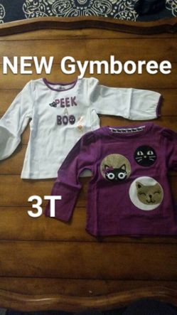 New Sz 3T Girls Gymboree 2pc fall winter cat themed shirt set nwt
