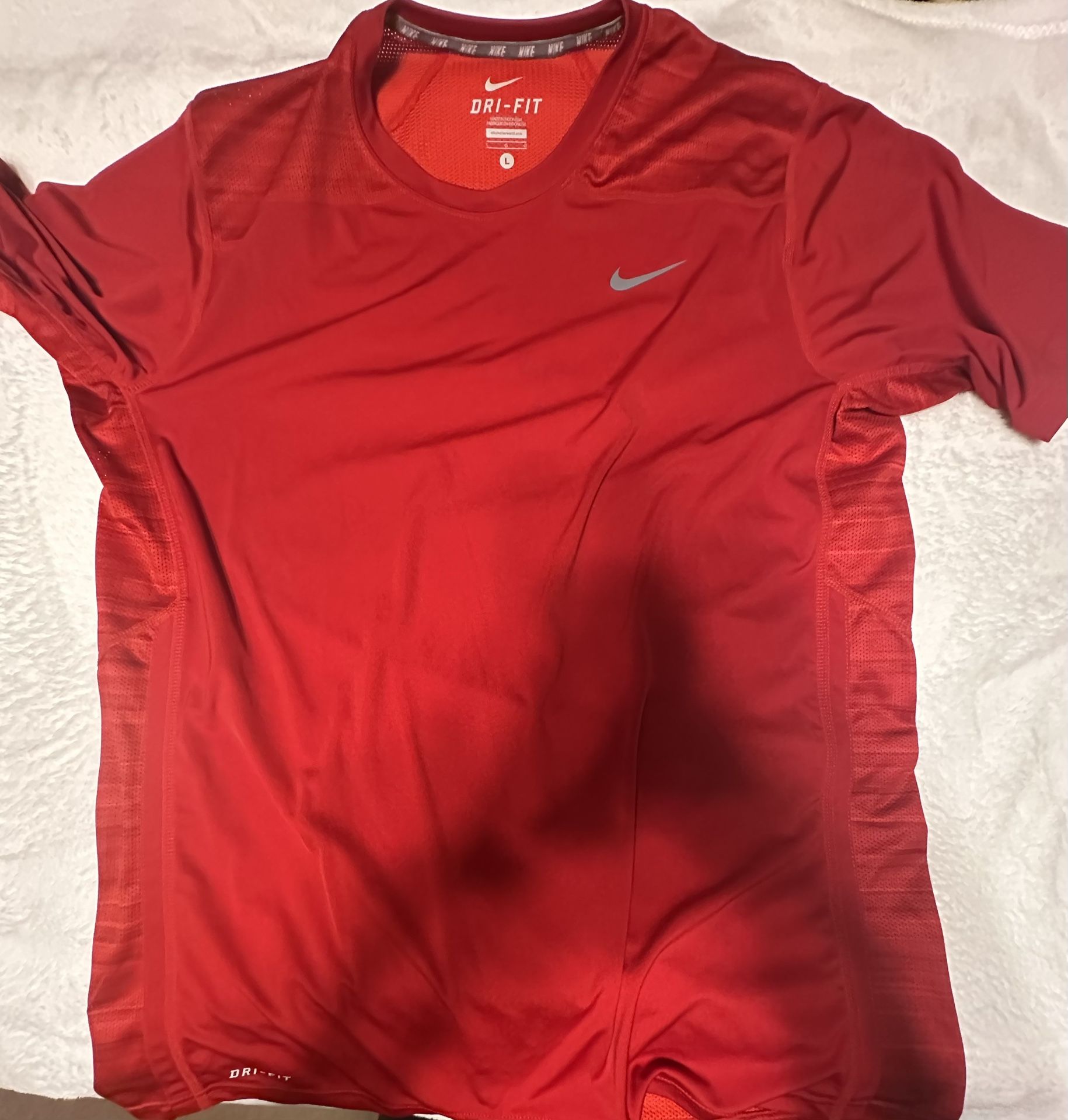Nike Red DriFit T Shirt Size L