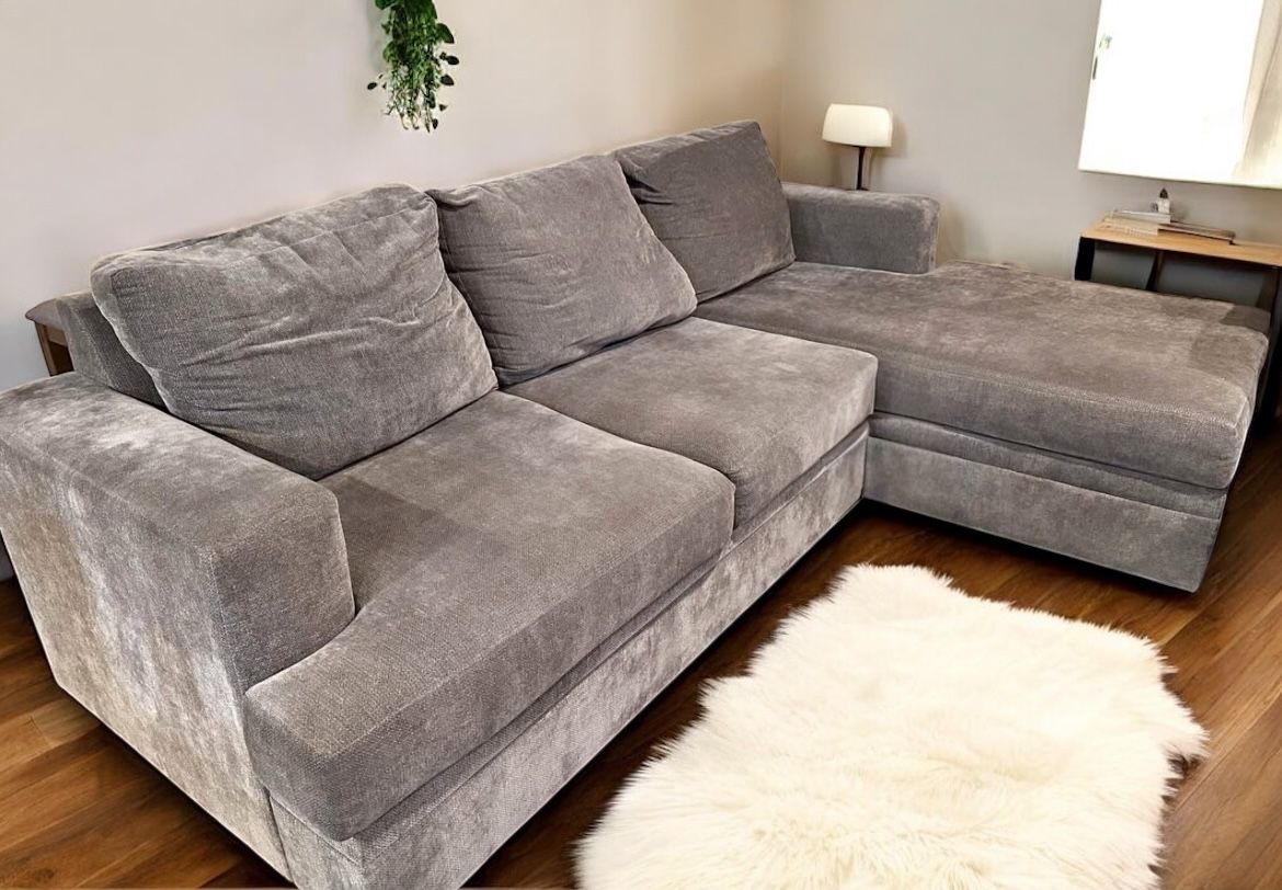 Grey Reversible Chaise Sectional Sofa-Living Spaces