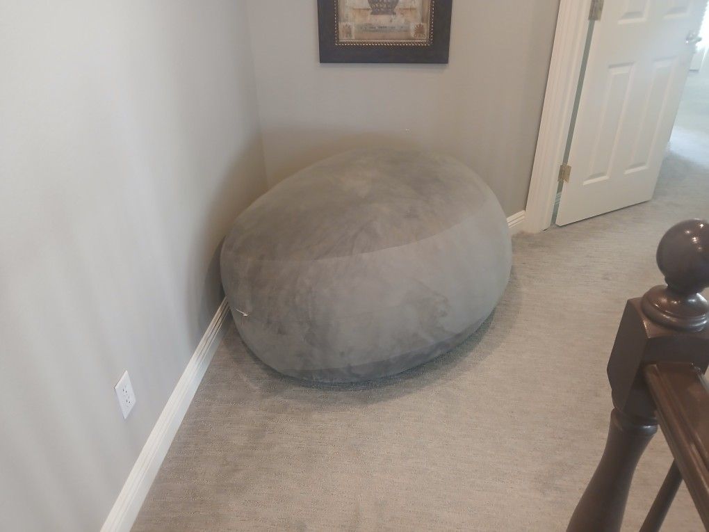 BeanBob Bean Bag Chair (Steel Grey), 4ft - Bedroom Sitting Sack for Kids & Adults w/Super Soft Foam Filling