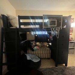 Loft bunk Bed With Mattress 