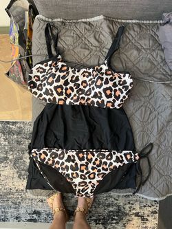 Leopard Print Tankini Swimsuit Size XL
