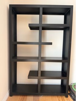 Asymmetrical modern shelving unit